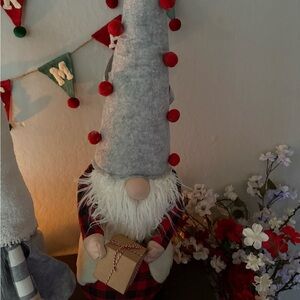 Mud Pie Gray and Red Holiday Gnome